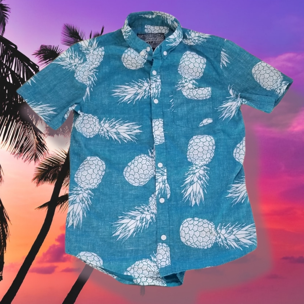 Brooklyn Cloth Mfg. Co. Hawaiian buttondown short sleeve shirt men's S